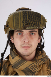 Face Head Man White Army Uniform Helmet Athletic Street photo references